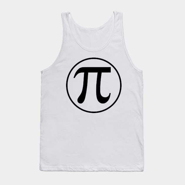 Pi Logo - Pi Symbol in a Circle - Black Text Tank Top by Lyrical Parser